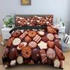 Dessert Dynetrekksett Deilig Sjokolade Sengetøy for Barn Jente Dessert Dobbel Queen King Size Mykt Polyester Dynetrekk