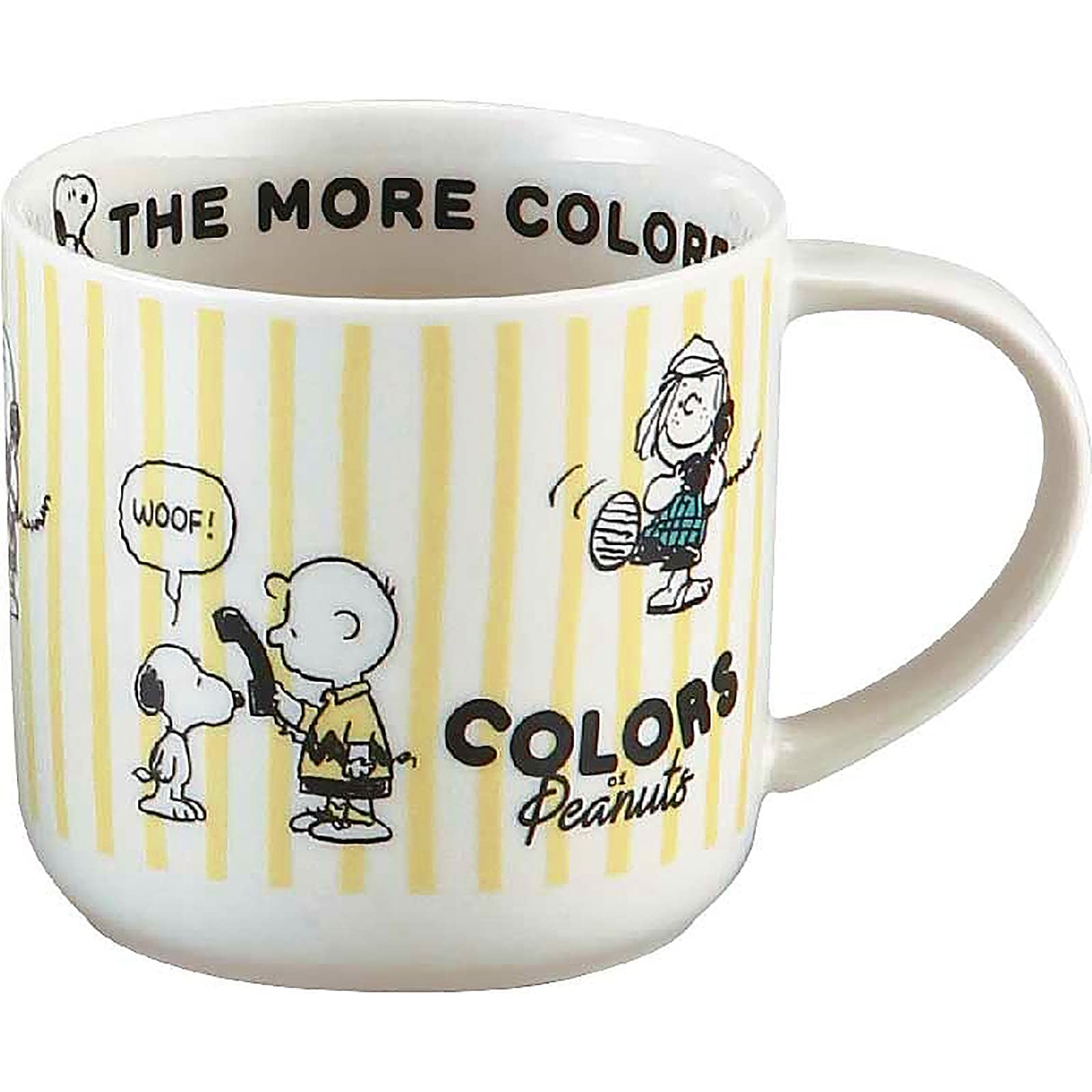 

Yamaka Shoten PEANUTS Mug, 350ml, Microwave-Safe, Recycled Ceramic, Yellow, Made in Japan, SN912-11