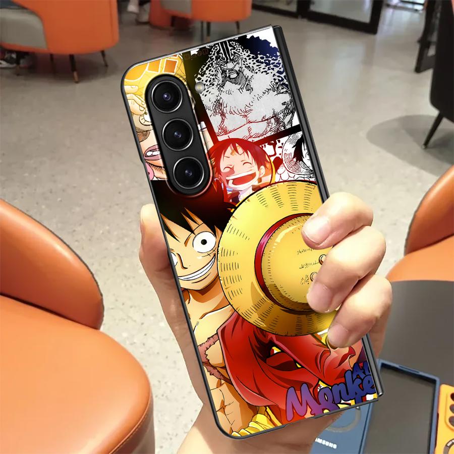 Anime One Piece Luffy Pouzdro pro Samsung Galaxy ZFold6 ZFold4 ZFold7 Z Fold 7 6 5 4 3 ZFold5 ZFold3 Zadní kryt telefonu