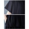 DIMANAF 2025 Women Plus Size Summer Dress Casual Dress Basic Vintage Lace Spliced Buttons Loose Long Dress