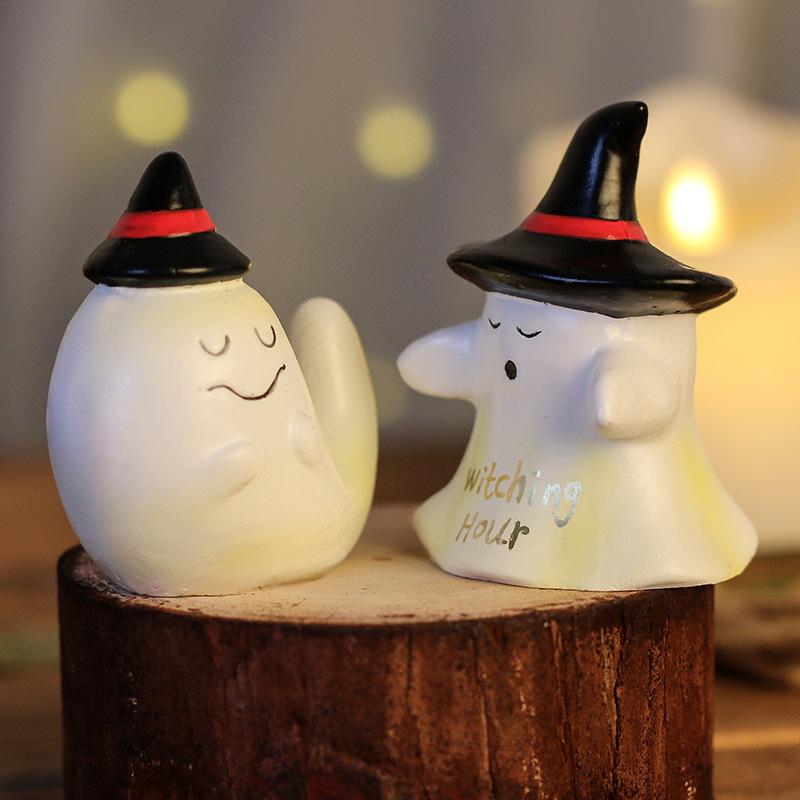 Halloween Decorations - Cute Halloween Ghost Resin Figurine - Home Party Small Gift