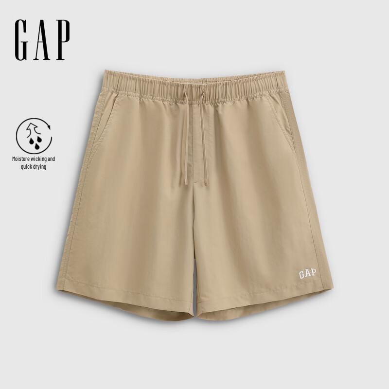 GAP Men s Quick-Dry Elastic Waist Logo Embroidered Shorts S