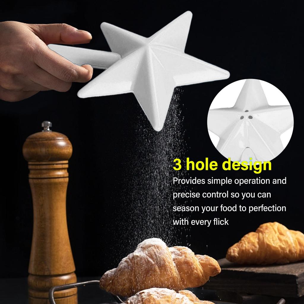 Salt and Pepper Shaker Wand ABS 3 Holes Refillable Spice Tool Seasoning Shaker Wand for Halloween Christmas Kitchen Accessories White