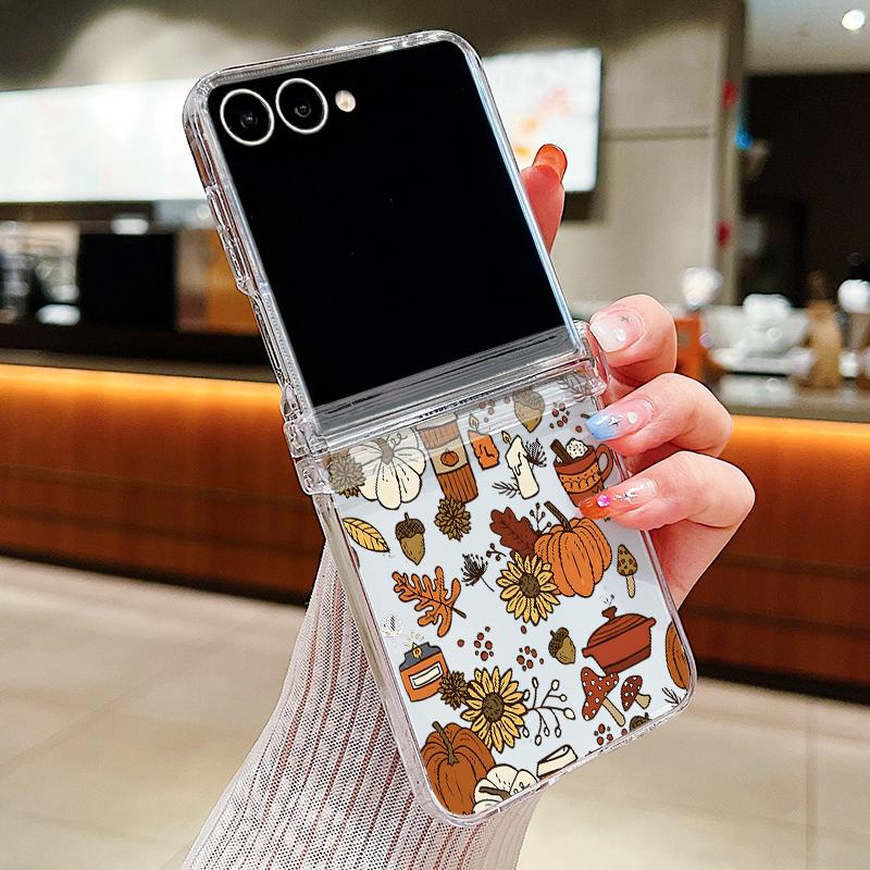Christmas Ghost Halloween Case For Samsung Z Flip 8 7 FE 6 5 4 Clear PC Slim Hard Folding Phone Cover For Galaxy Z Flip8 Flip7 Flip6 Flip5