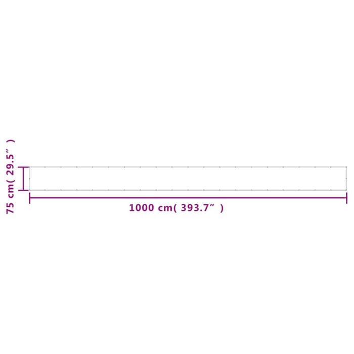 VidaXL Écran de Balcon, Brise-vue de Jardin, Écran de Protection, Écran d'Intimité Terrasse Extérieur, Noir 75x1000 cm 100% 4000363