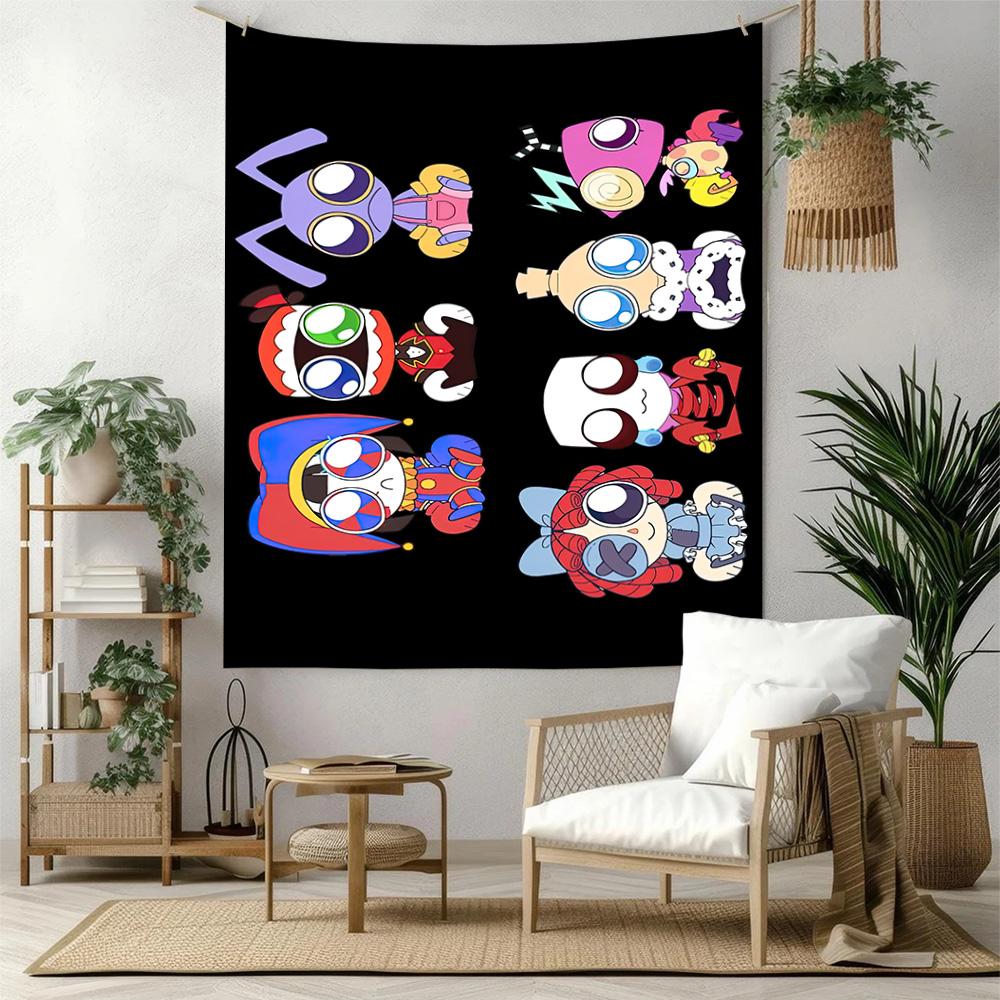 Digital Circus Wall Decor Tapestry Art For Pet Memorial Birthdaywedding Party Backdrop Family Gift