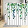 Leaves Shower Curtain Watercolor Tree Branch Leaf Vine Plant Bath Curtain Modern Fabric Nordic Bathroom Decor