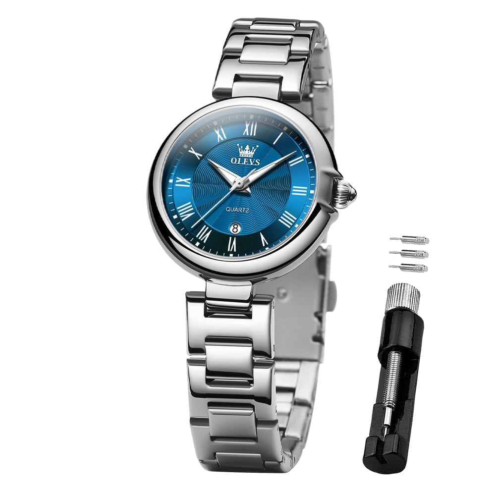 

Женские часы OLEVS, Кварцевые, Милые, Легкие, Нержавеющая сталь, Водонепроницаемые, Светящиеся, Подарок, Для женщин (синий), синий - 5608