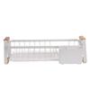 Dish Rack and Drain Board Kitchen Plate Cup Dish Drying Rack Tray Cutlery Dish Drainer with Wood Handle