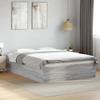 VidaXL Bed Frames Sonoma Grey 120x200 Cm Engineered Wood, Bedroom Furniture, Slatted Base, Panel Bed, Bed, Bed 3281026