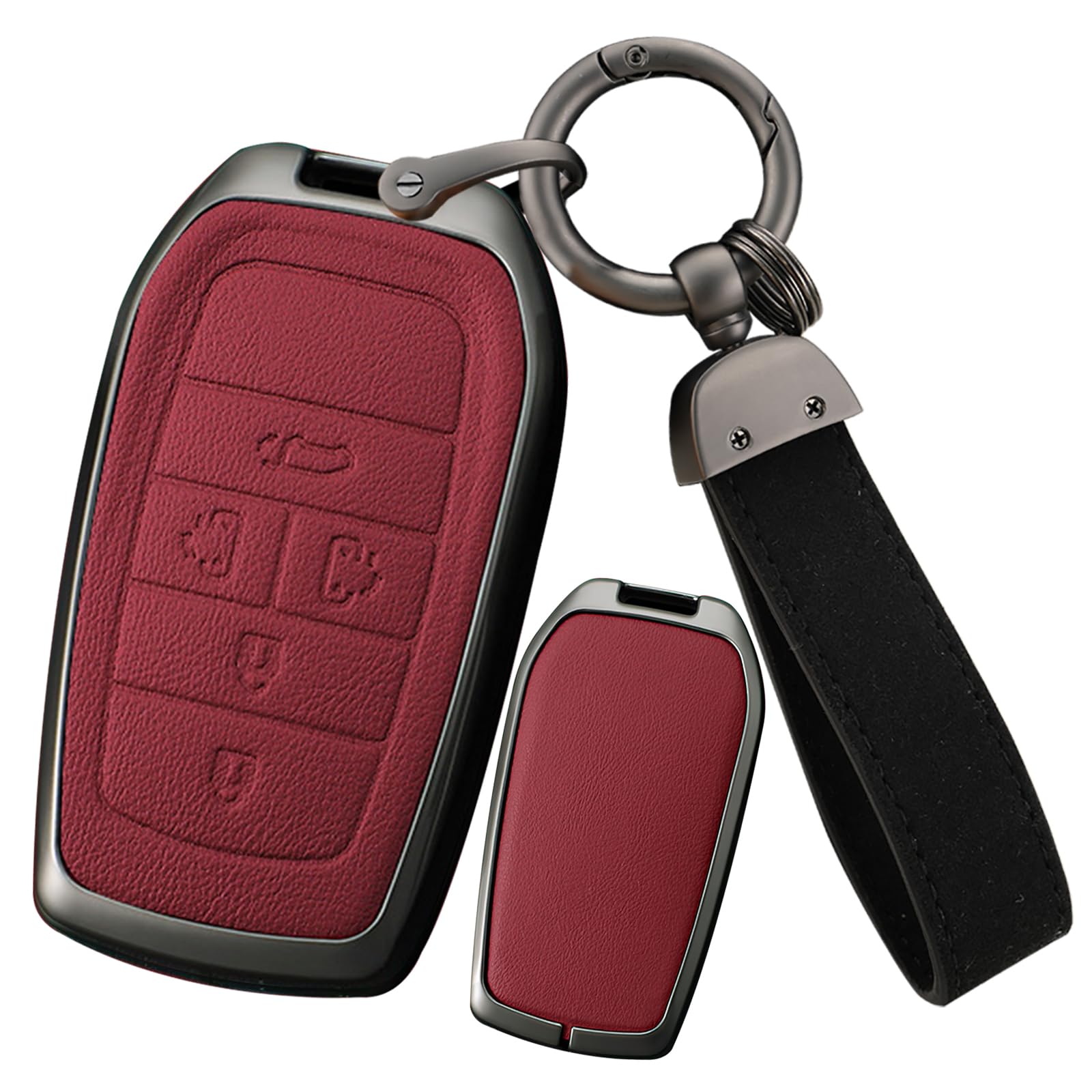 

Smart Key Case Key Holder for Toyota Alloy PU Leather Key Cover for Alphard 30 40 Sienta 15 Harrier 80 Type Red + Series, Series, Vellfire, Noah,