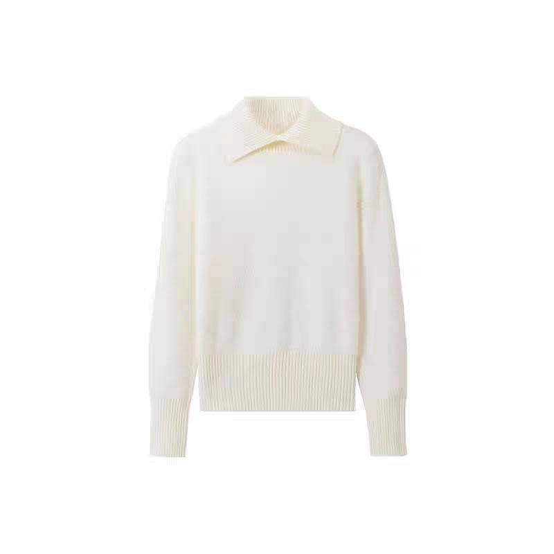 Women's Faux Mink Fur Knit Sweater: Soft, Fluffy Long Sleeve Lapel Pullover with Waist-cinching, Perfect for Autumn and Winter Commutes.