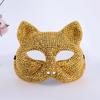 Masque Tête de Mort Argenté à Strass pour Fêtes Costumées d'Halloween