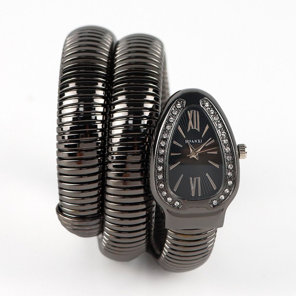 

Snake Shape Wristwatch Stainless Steel Strap Watches Luxury Quartz Watch золотий/білий