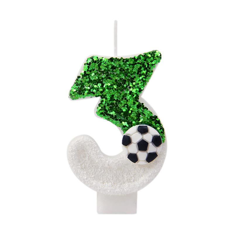 0-9 Numbers Football Cake Candle Kids Sports Theme Football Birthday Party Decoration Favors Cupcake Topper Cake Decor Supplies