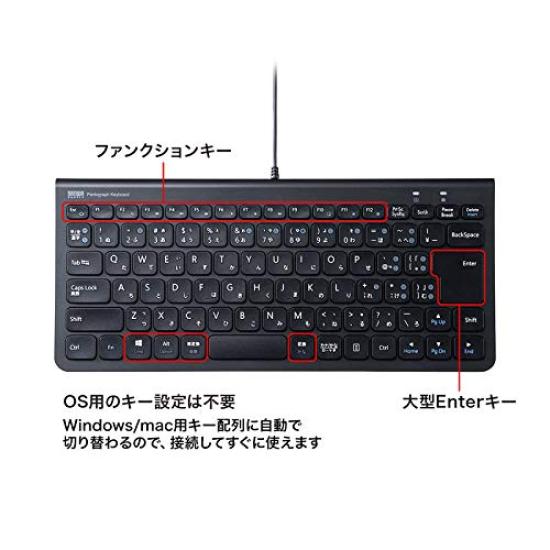 Sanwa Supply USB Type-C Slim Keyboard SKB-SL32CBK