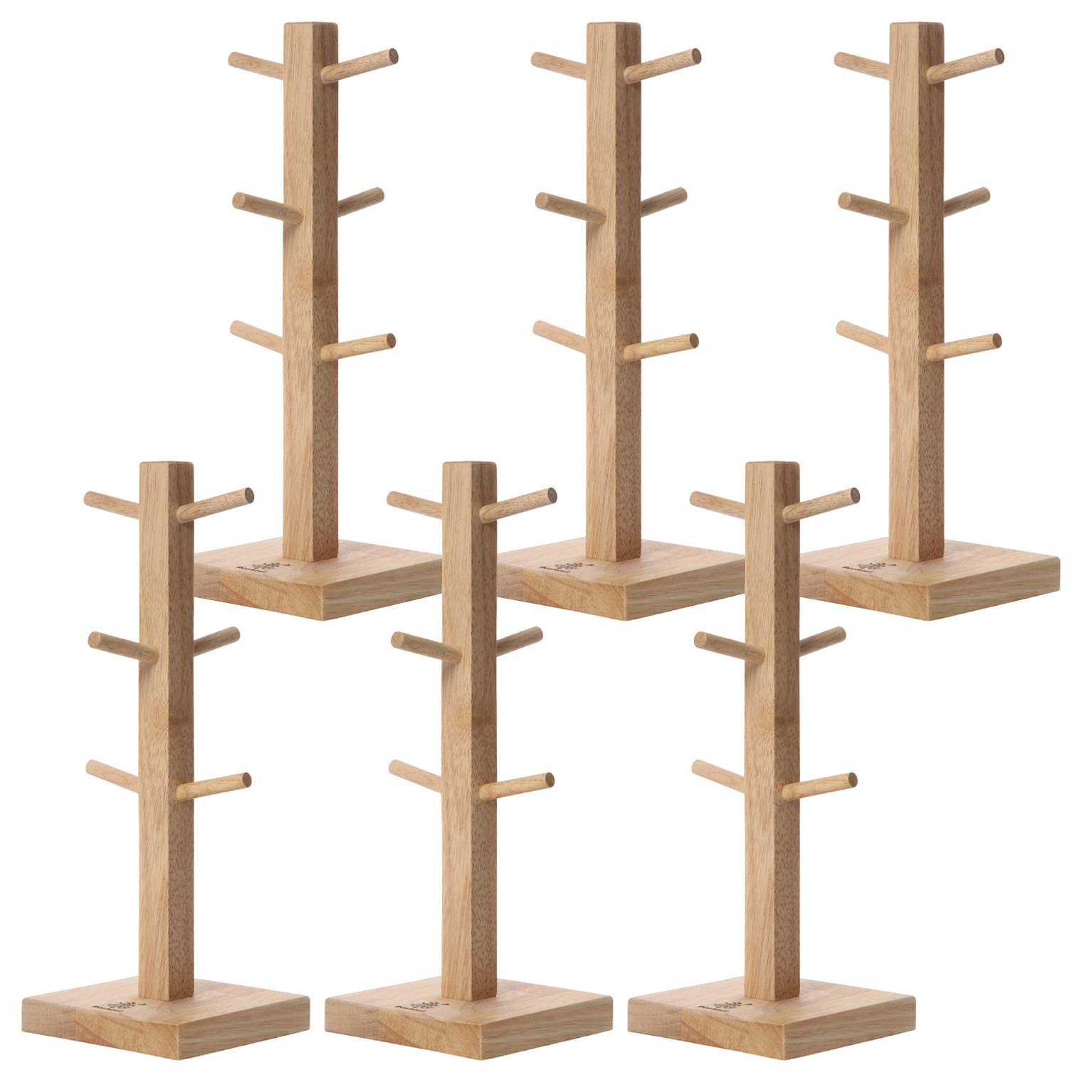 

Fujiboeki Mug Tree, Wooden, Bonheur, Natural, 33cm Tall, Set of 6, 94377
