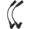 CESS-041 Right Angle Female XLR to Straight Male XLR Plug Cable, 3-Pin to 3-Pin, 2-Pack