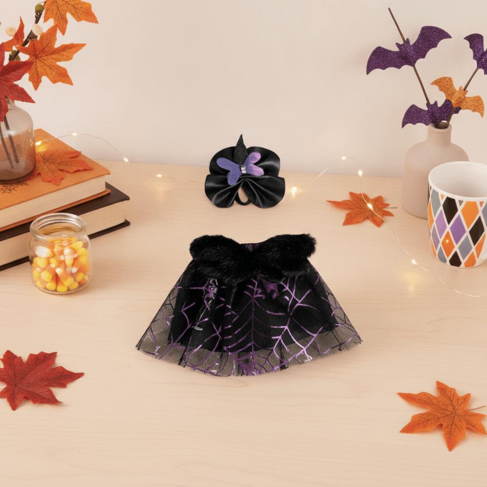 Purple Black Mesh Porch Geese Clothes Witch Hat Included Goose Witch Skirt  Porch Decoration