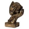 CraftIndia Golden Resin Human Face Statue Sleeping On Hands Decorative Showpiece for Home Decor Living Room Bedroom|