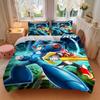 3Pcs Mega Man Energy Burst Bedding Set Quilt Cover Pillowcase Home Christmas Xmas Halloween Gift 1 Duvet Cover 2 Pillowcase M929489