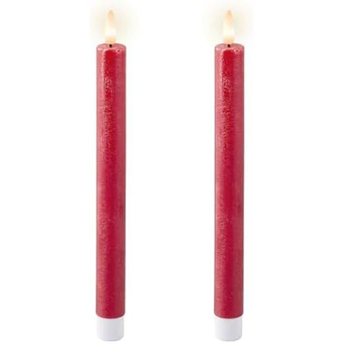 Bougies À Piles - LUMINEO - Lot De 2 - 24,1 Cm - Cire Réaliste - Flamme Blanche Chaude