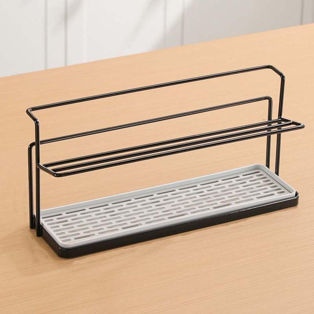 Sink Storage Rack 2Layer Cup Storage Rack Carbon Steel Cup Storage Tray Drain Cup Rack  Home