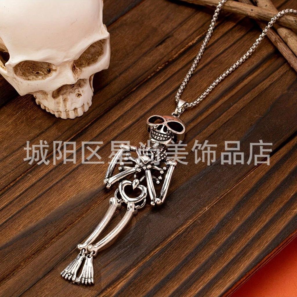 Halloween Vintage Gothic Hip Hop Diablo Style Fashion Personality Skull Necklace