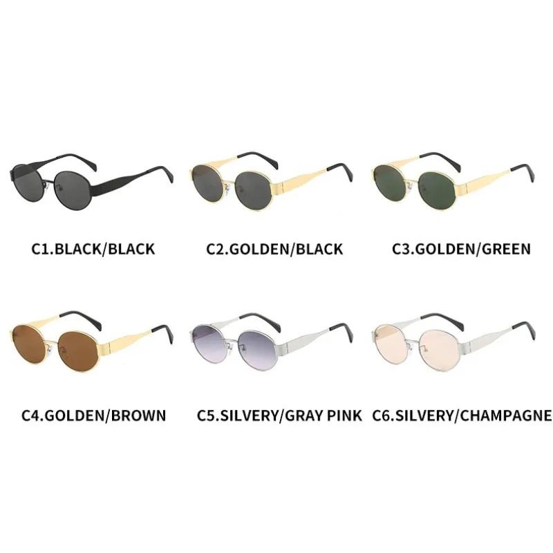 Small Metal Frame Oval Sunglasses For Women Men Fashion Luxury Shades Uv400 Eyewear Men Vintage Sun Glasses Lunette Soleil Femme