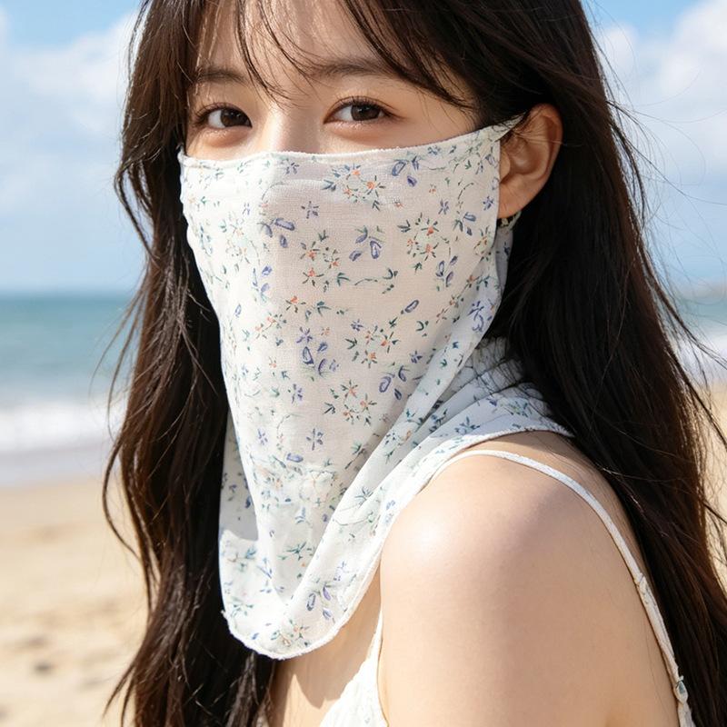 Full-Face Sun Protection Face Mask for Women Breathable Veil Mask for Summer Outdoor Activities Driving and Cycling with Built-in Neck Warmer