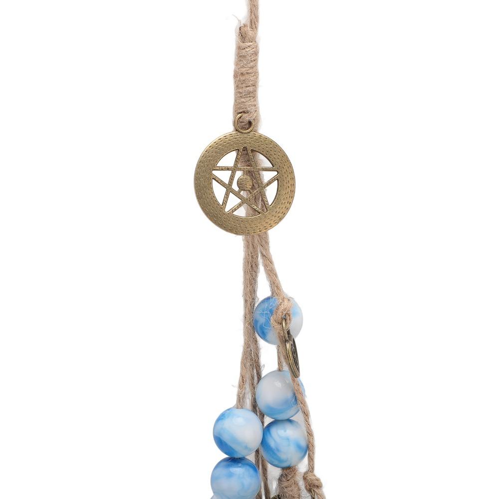 2pcs Metal Bells Door Hanging Bell Wood Beads Wind Chimes Decorative Witch Bells  Home Room Decor