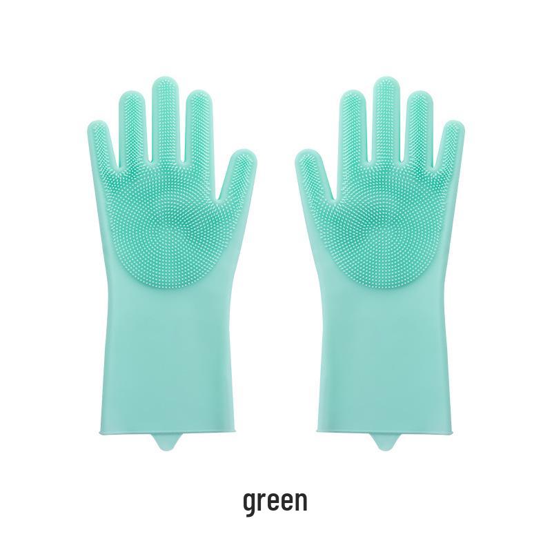 Magic Silicone Dishwashing Gloves - Durable, Waterproof Rubber Kitchen Gloves for Women, Household Cleaning, Scrubber, Dishwashing.