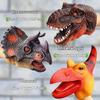 1 Piece T-Rex Dinosaur World Animal Model Action Figures Collection Soft Toys Hand Puppets Dinosaur Head Model Toy For Kids Gift