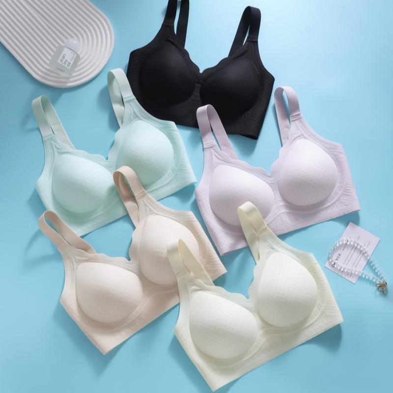Thin Breathable Bra Women's Comfortable Plus-size Underwear Women's Non-coil Gathering Bra Breathable Non-coil Bra Push Up Bra