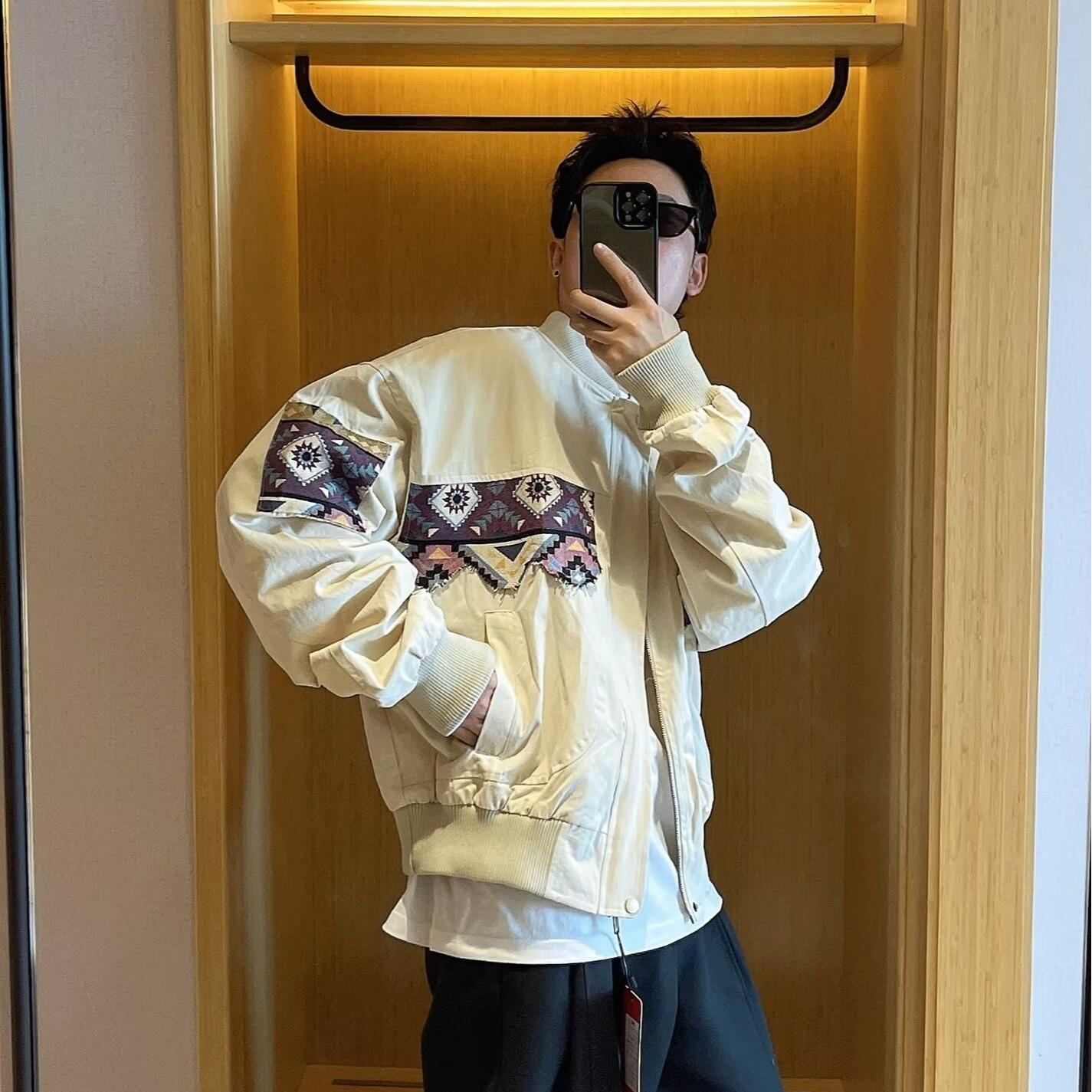 

Американская мода, широкий выпуск, вышитая универсальная куртка с плечевым ремешком, повседневная куртка с бейсбольным воротником для женщин 2XL хаки