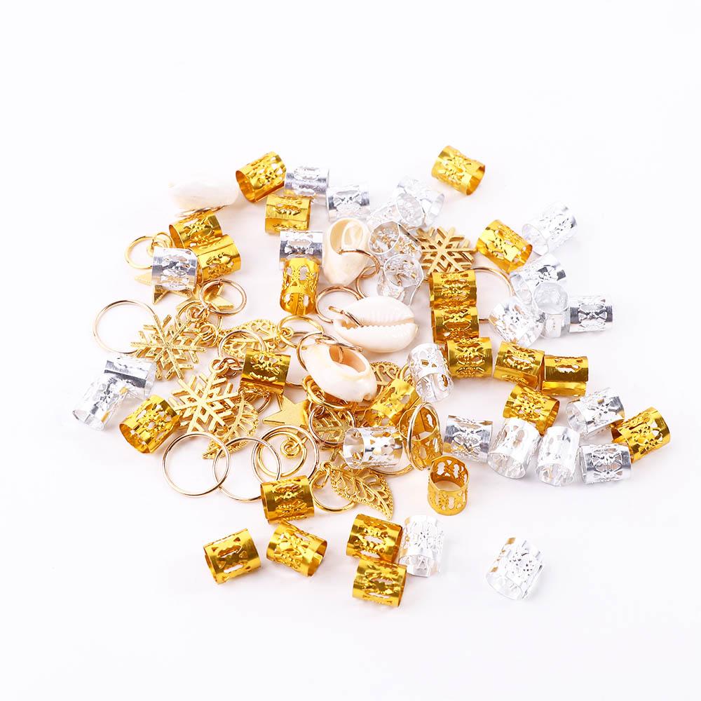 Women Braid Jewelry Gold Hair Rings Tubes Hair Cuffs Hair Decorations African Dreadlocks Hair Braid