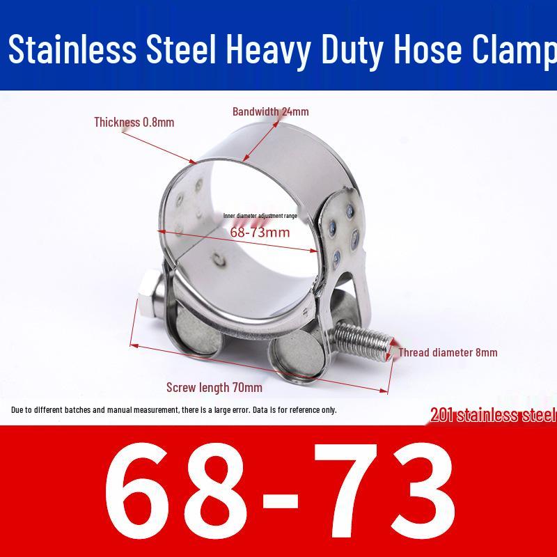 304 Stainless Steel European-Style Heavy-Duty Worm Drive Hose Clamp