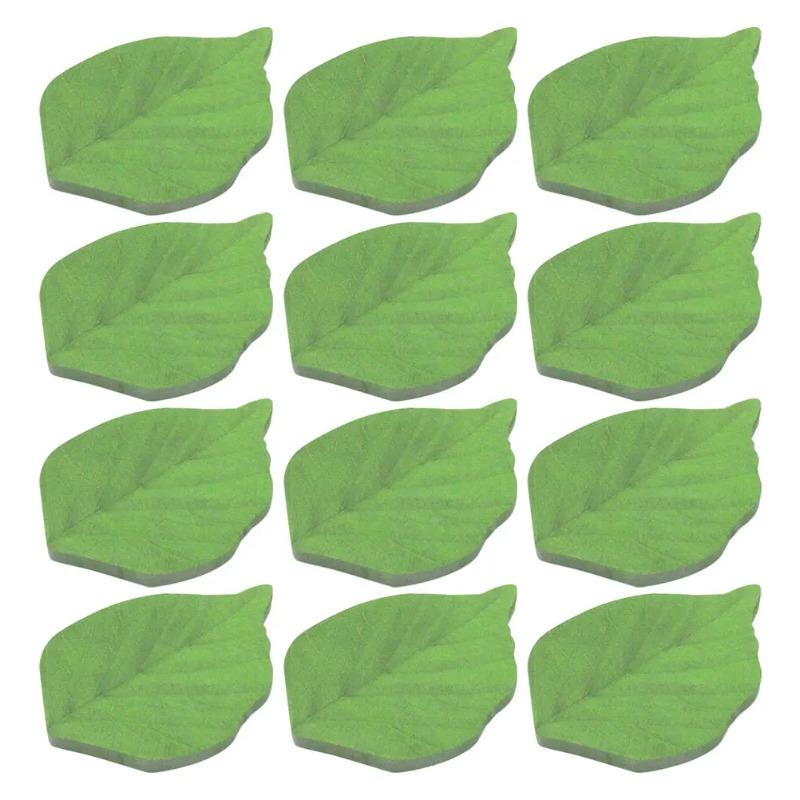 50 Sheets Per Book Green Leaf Stickers Notebooks with Realistic Leaf Shapes Cute Office and Home Decor Paper Reusable Leaves