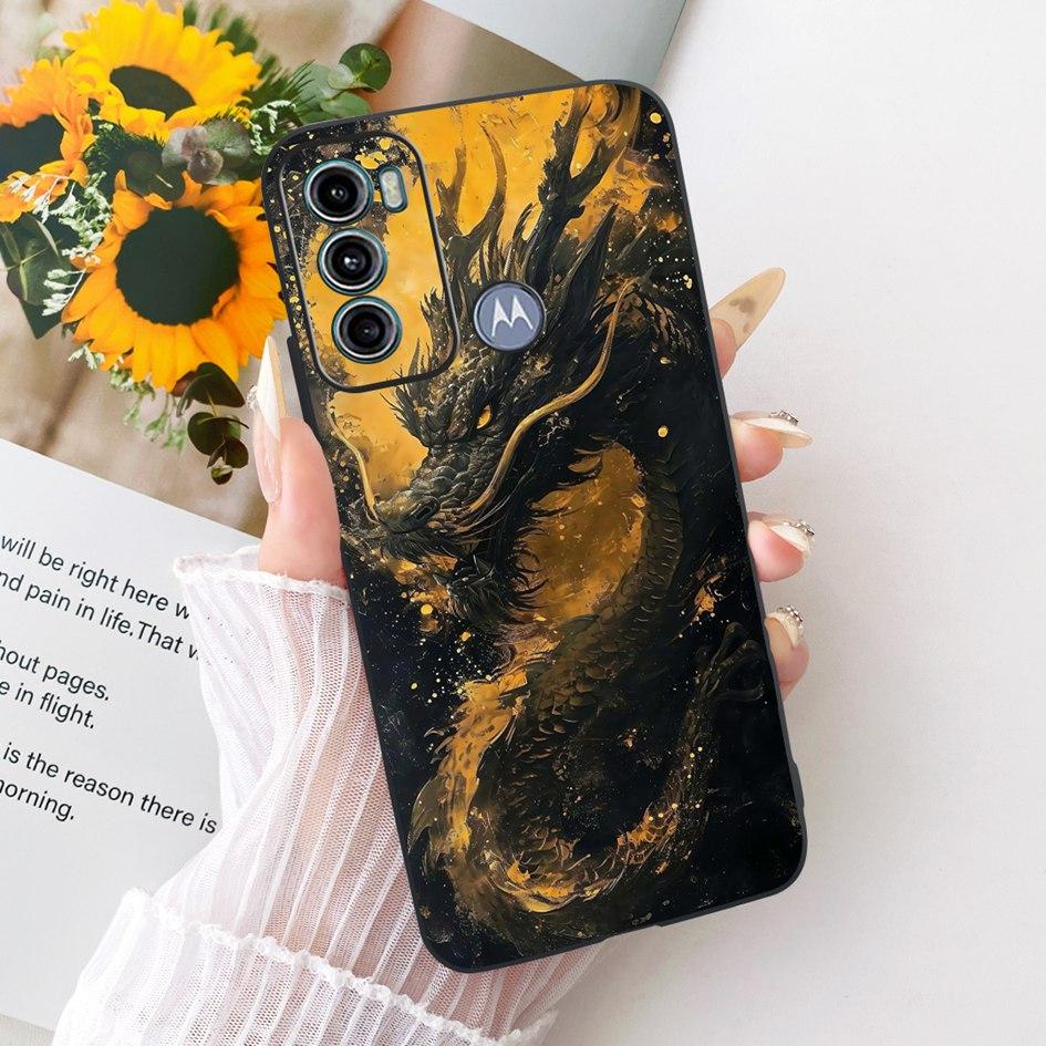 For Motorola Moto G40 Fusion Case Luxury Dragon Cartoon Tiger Wolf Cover Soft Black Silicone Bumper For Motorola Moto G60 Fundas