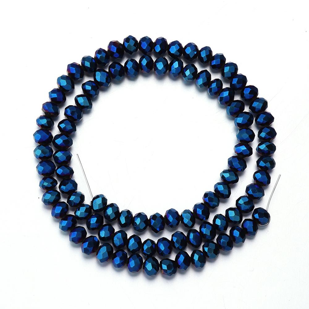 3 4 6 8 10mm Sapphire Faceted Crystal Beads Glass Spacer Beads For Jewelry Making DIY Handmade Bracelets Necklace Accessories