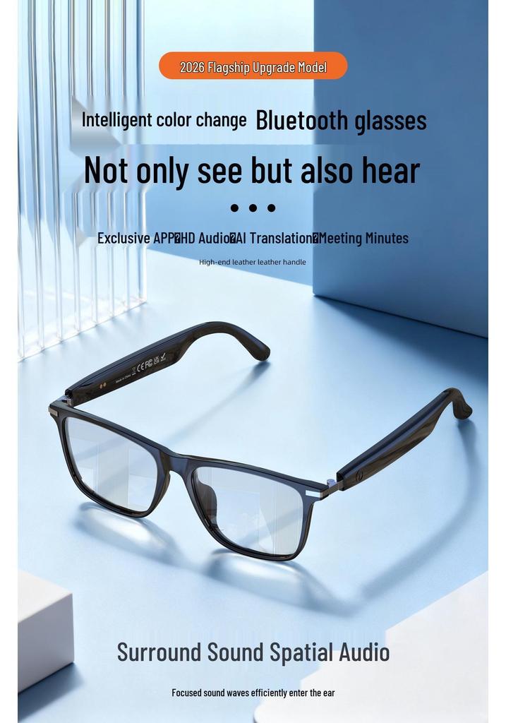 AI Smart Glasses GS20: Music, Calls, UV Protection, Photochromic, Sports, Translation, Bluetooth.