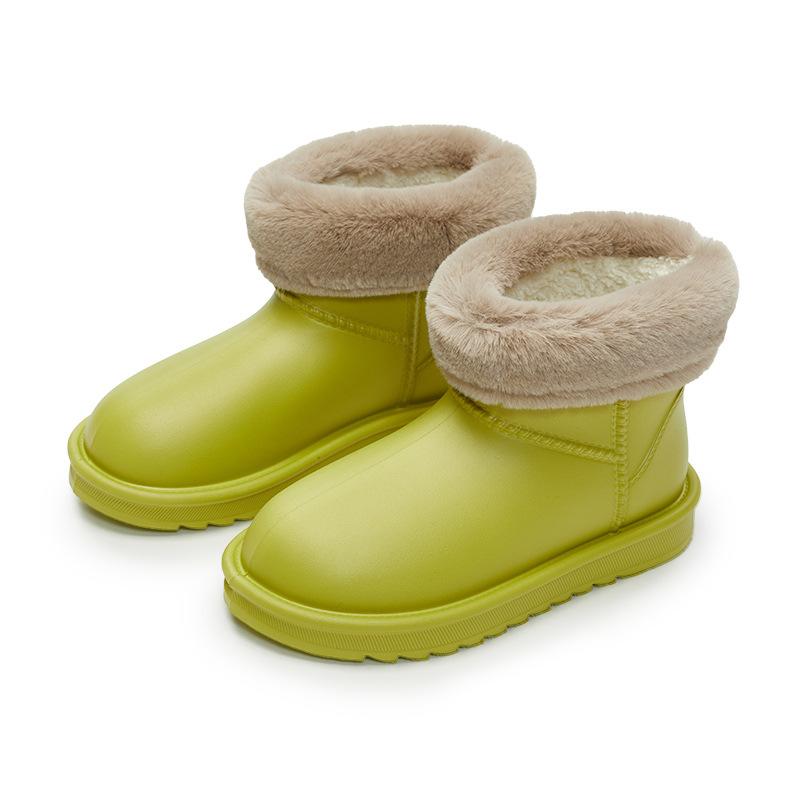 

Женские зимние теплые плюшевые водонепроницаемые уличные ботинки на платформе с мягкой подошвой, противоскользящие повседневные ботильоны на плоской подошве с мехом 35EU/CN36 зелёный