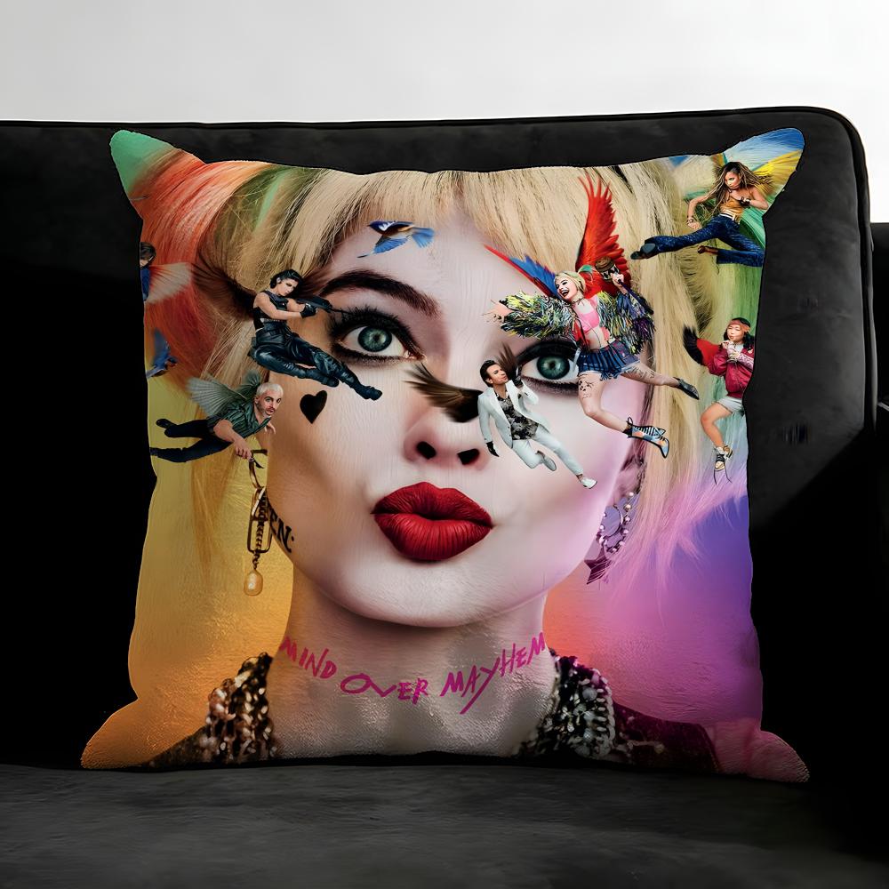 

BBirds Of PreyY Movie Cushion Cover Pillowcase Ultra Soft Skin Friendly Fabric Cloud Like Comfort Concealed Zipper 30x30cm