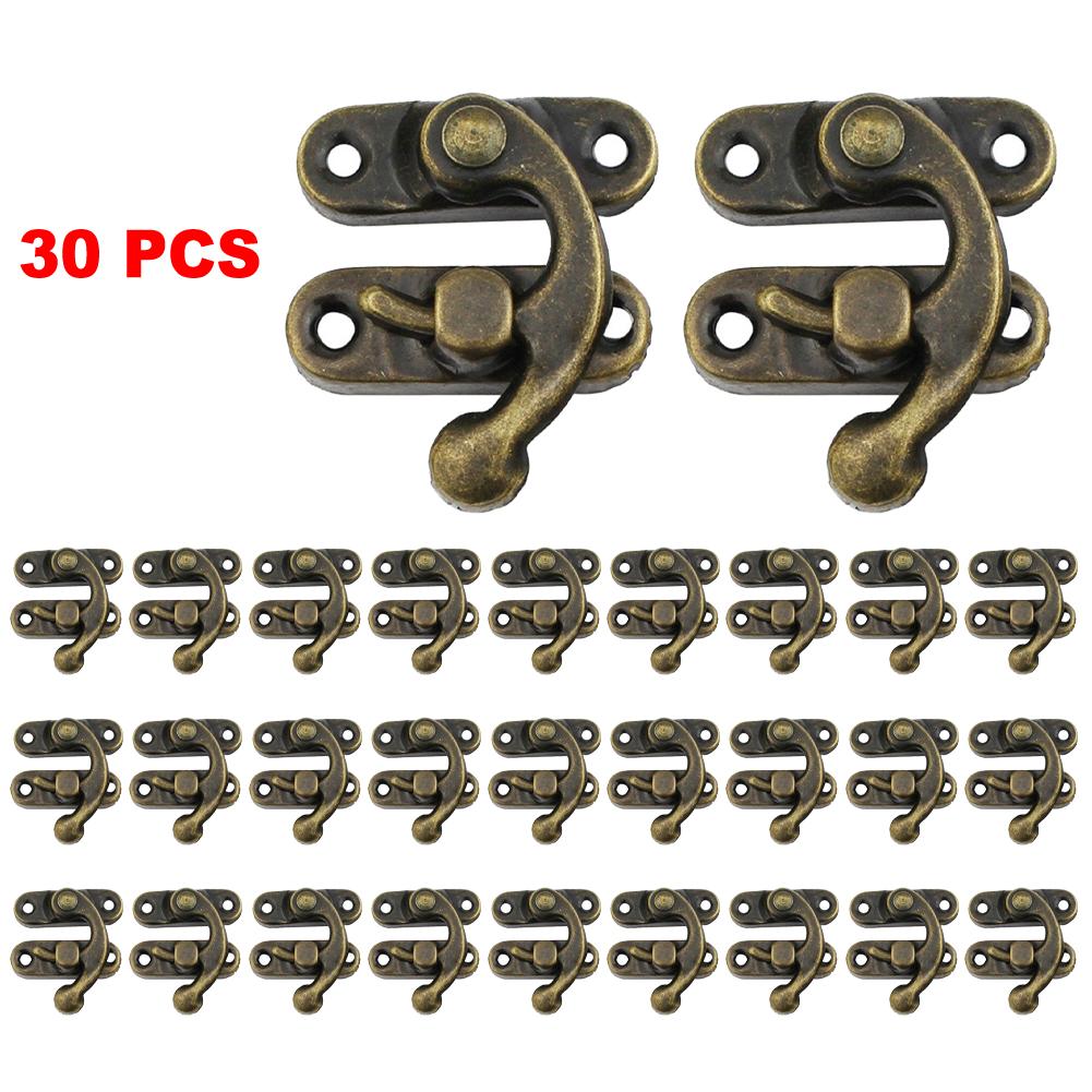 30pcs Antique Bronze Iron Padlock Hasp Hook Lock For Mini Jewelry Wooden Box Padlock With Screws Hardware Home Decor бронзовый
