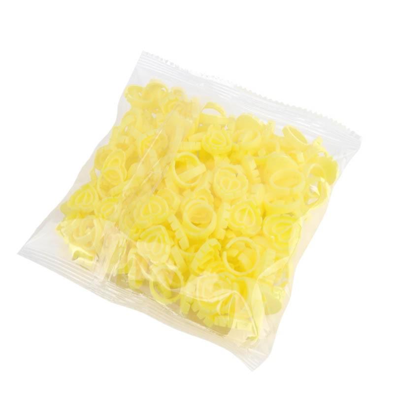 Heart-Shaped Eyelash Glue Ring Cups, 100-Pack - Eyelash Grafting & Embroidery Tools
