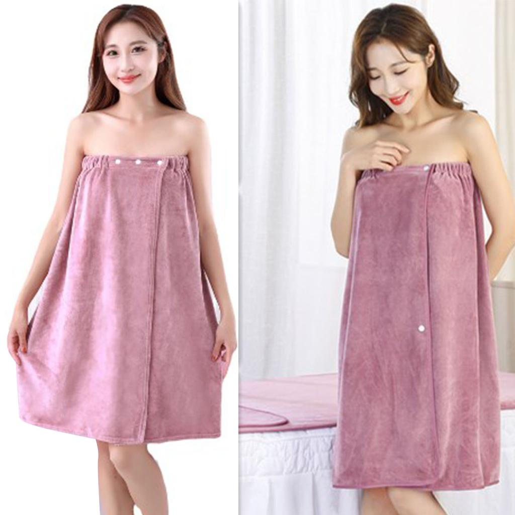 Bath Wrap Towel High Absorbency Soft Double Button Breathable Colorfast Adjustable Tightness for Gym Beach Pool