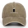 Vitamin G Letter Vintage Baseball Cap With Breathable Cotton And Curved Brim