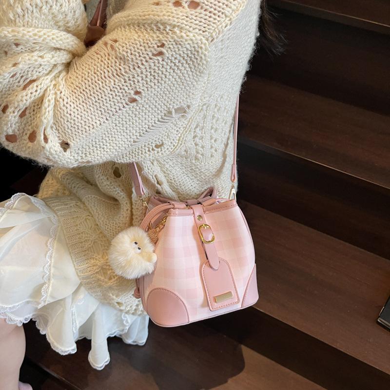 Tasche Damen Kariert Neu Pendler Schultertasche Vielseitige Umhängetasche