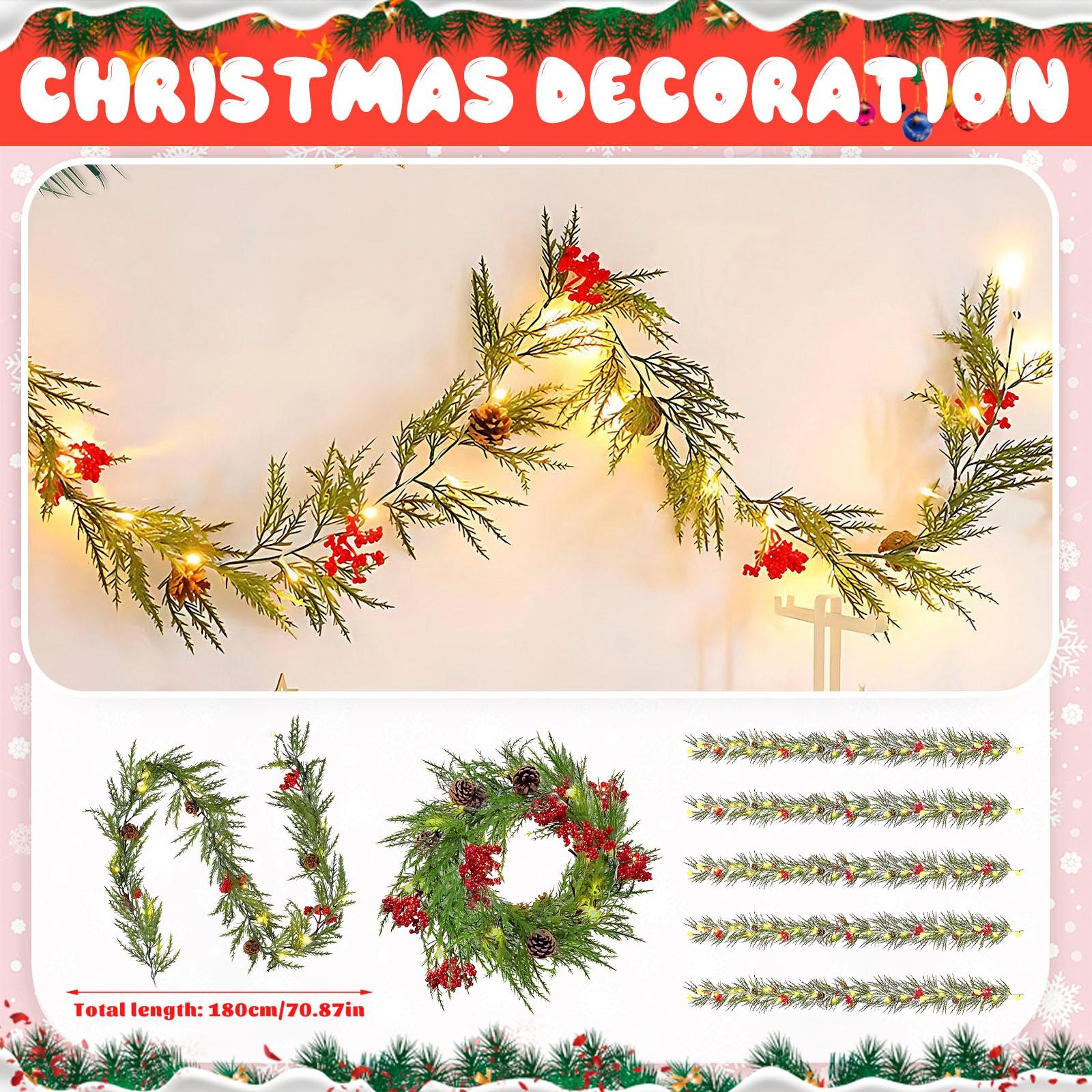 

Рождественская имитация ротанга светодиодная гирлянда из ротанга рождественские украшения украшения украшения One Size зелёный