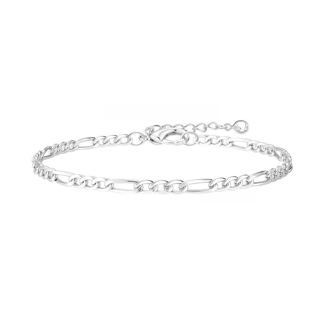 Bobisty 14k Gold Plated Anklets Waterproof Stainless Steel Layered Heart Cuban Link Chain  for Women Summer Beach Jewelry Gift